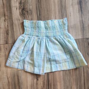 TCEC Paperbag Waist Shorts Women S Blue Multicolor Stripe Elastic Cotton Summer